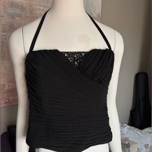 Vintage Alyce Design Textured Corset Top with Beading‎  Details Zip Back size 12